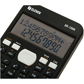 Калькулятор научный Eleven SR-135N, 10+2 разрядов, 240 функций, питание от батарейки, 75,5*148*13мм, черный