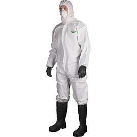 Комбинезон одноразовый с капюшоном Lakeland SafeGard 76 белый 45 г/кв.м (размер 52-54, XL, ES428)