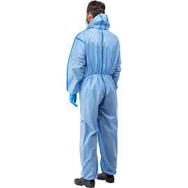Комбинезон одноразовый с капюшоном Lakeland SafeGard 76 синий 45 г/кв.м (размер 44-46, М, ESB428)