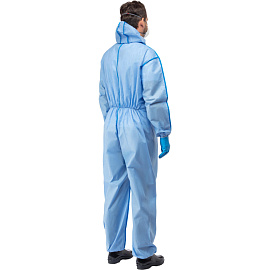 Комбинезон одноразовый с капюшоном Lakeland SafeGard 76 синий 45 г/кв.м (размер 44-46, М, ESB428)
