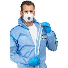 Комбинезон одноразовый с капюшоном Lakeland SafeGard 76 синий 45 г/кв.м (размер 44-46, М, ESB428)