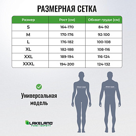 Комбинезон одноразовый с капюшоном Lakeland SafeGard 76 синий 45 г/кв.м (размер 52-54, XL, ESB428)