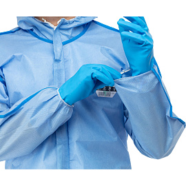 Комбинезон одноразовый с капюшоном Lakeland SafeGard 76 синий 45 г/кв.м (размер 56-58, XXL, ESB428)