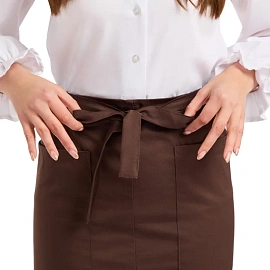 Фартук официанта коричневый короткий