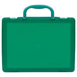 Портфель-кейс 1 отделение СТАММ, А4, 275*375*57мм, на защелках, тонированный зеленый