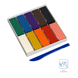 Пластилин Гамма Классический 10 цветов 200 г фото Пластилин Гамма Классический 10 цветов 200 г