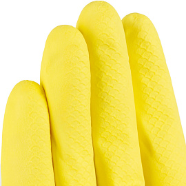 Перчатки латексные Luscan с хлопковым напылением желтые (размер 8, M)