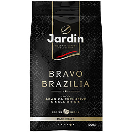 Кофе в зернах Jardin Bravo Brazilia арабика 100% 1 кг (пакет)
