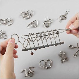 Набор металлических головоломок ТРИ СОВЫ, 18шт., картонная коробка