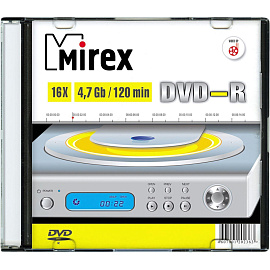Диск DVD-R Mirex 4.7 ГБ 16x slim box UL130003A1S