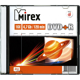 Диск DVD+R Mirex 4.7 ГБ 16x slim box UL130013A1S