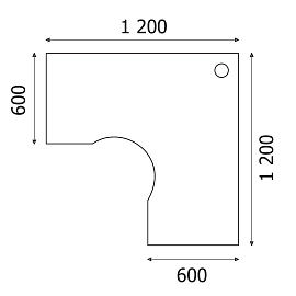 Стол угловой Комус Мебель Easy to lead Easy One 880.881 правый (серый, 1200х1200х743 мм)