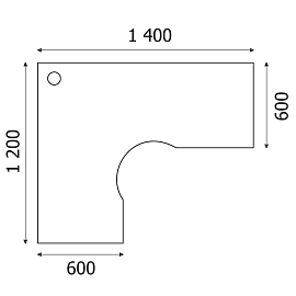 Стол угловой Комус Мебель (Easy to lead) Easy One 882.883 левый (серый, 1400х1200х743 мм)