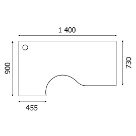 Стол эргономичный Комус Мебель (Easy to lead) Easy One 870.871 левый (груша ароза, 1400х900х743 мм)
