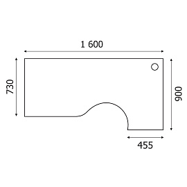 Стол эргономичный Комус Мебель Easy to lead Easy One 876.877 правый (серый, 1600х900х743 мм)