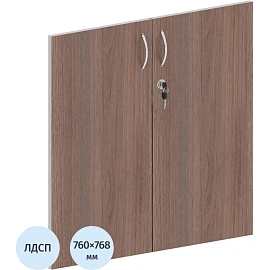 Двери низкие Easy to lead Easy ЛДСП с замком (дуб темный/серый, 768х760 мм, 2 штуки)