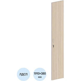 Дверь высокая правая Easy ЛДСП с замком (дуб светлый/серая, 380х1910 мм)