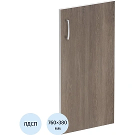 Дверь низкая правая Easy ЛДСП (дуб темный/серый, 380х760 мм)