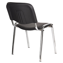 Стул для персонала и посетителей "ИЗО", хромированный каркас, кожзам черный Z-11, К3 фото Стул для персонала и посетителей "ИЗО", хромированный каркас, кожзам черный Z-11, К3