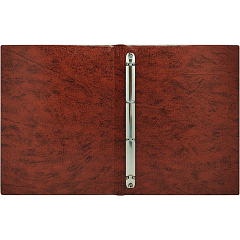 Папка для меню на кольцах 320х235 мм, ПВХ, коричневая