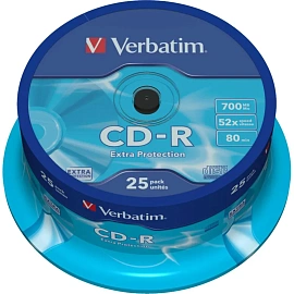 Диск CD-R Verbatim 700 МБ 52x cake box 43432 (25 штук в упаковке)