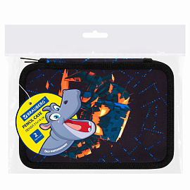Пенал BRAUBERG, 2 отделения, полиэстер, 21х14 см, "Fire spider", 273537