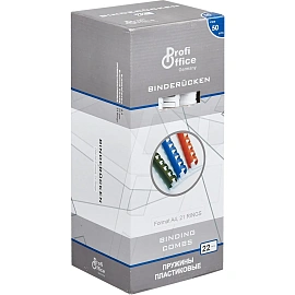 Пружины для переплета пластиковые ProfiOffice 22мм, белые 50шт/уп. (для сшивания 190 листов)