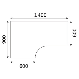 Стол эргономичный Рондо СТ3-14L левый (дуб альпийский, 1400х900х755 мм)
