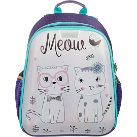 Ранец Комус Класс (№1 School) Meow анатомический фиолетовый экокожа с двумя отделениями