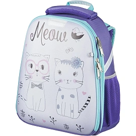 Ранец Комус Класс (№1 School) Meow анатомический фиолетовый экокожа с двумя отделениями
