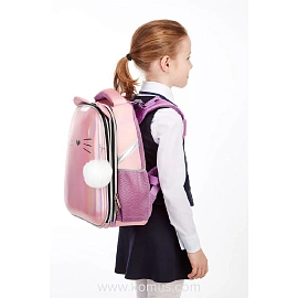 Ранец Комус Класс (№1 School) Kitty анатомический розовый экокожа с двумя отделениями