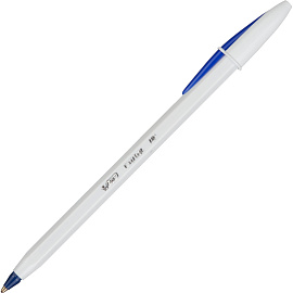 Ручка шариковая неавтоматическая Bic Cristal синяя (толщина линии 0.32 мм, корпус белый) фото Ручка шариковая неавтоматическая Bic Cristal синяя (толщина линии 0.32 мм, корпус белый)