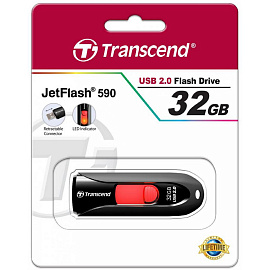 Флешка USB 2.0 32 ГБ Transcend JetFlash 590 (TS32GJF590K)