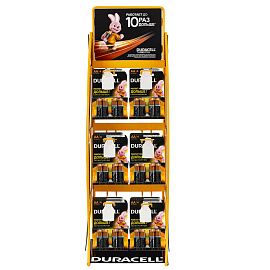 Дисплей для размещения товара настольный DURACELL, 2х3 крючка, 70000267 фото Дисплей для размещения товара настольный DURACELL, 2х3 крючка, 70000267