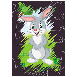 Гравюра Мульти-Пульти "Лесные зверюшки: Зайчик и ежик", А5 фото Гравюра Мульти-Пульти "Лесные зверюшки: Зайчик и ежик", А5