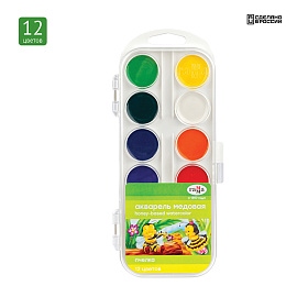 Краски акварельные медовые Гамма Пчёлка 12 цветов