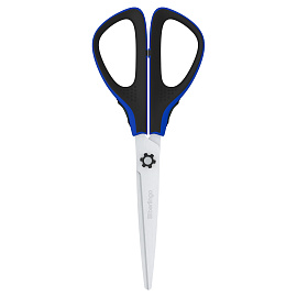 Ножницы Berlingo "Easycut 300", 19см, синие, мягкие вставки, европодвес фото Ножницы Berlingo "Easycut 300", 19см, синие, мягкие вставки, европодвес