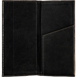 Папка для счета 110х230 мм, искусственная кожа черная