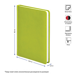 Ежедневник недатированный, А5, 136л., кожзам, OfficeSpace "Winner", салатовый