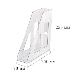 Лоток вертикальный для бумаг Attache 70 мм пластиковый прозрачный