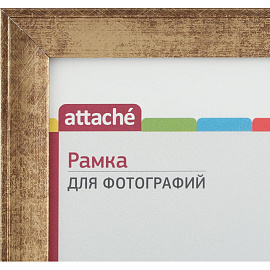 Рамка Комус (Attache) А4 21x30 см пластиковый багет 25 мм золотистая