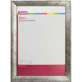Рамка Комус (Attache) А4 21x30 см пластиковый багет 25 мм серебристая