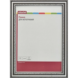 Рамка Комус (Attache) А4 21x30 см пластиковый багет 29 мм серебристая