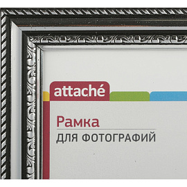 Рамка Комус (Attache) А4 21x30 см пластиковый багет 29 мм серебристая