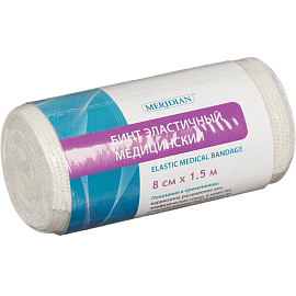 Бинт эластичный Meridian с застежкой 150х8 см фото Бинт эластичный Meridian с застежкой 150х8 см