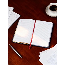 Ежедневник недатированный Attache Sidney Nebraska искусственная кожа А5 136 листов синий (золотистый обрез)