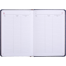 Ежедневник недатированный Attache Sidney Nebraska искусственная кожа А5 136 листов синий (золотистый обрез)