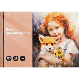 Папка для акварели, 10л., А3 BG "Рыжие друзья", 200г/м2
