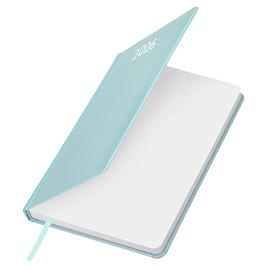 Ежедневник датированный 2026, А5, 138x213 мм, BRAUBERG "Profile", балакрон, мятный, 117074