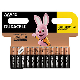 Батарейка ААА мизинчиковая Duracell (12 штук в упаковке)